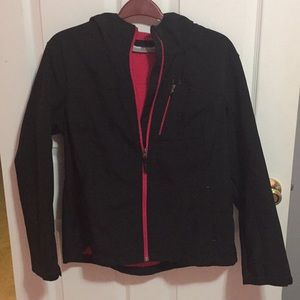Black Free Tech Zip Up Jacket with Hood